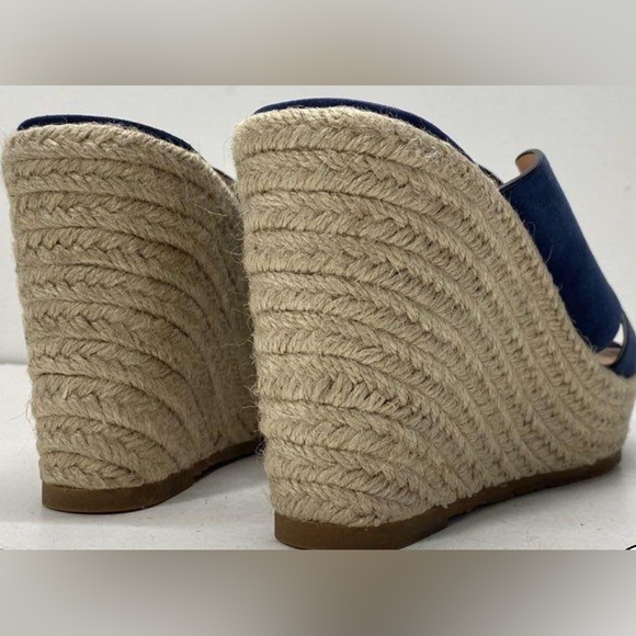 Kate Spade, size 7, Blue suede Slide Wedge Sandals, EUC - Picture 3 of 6